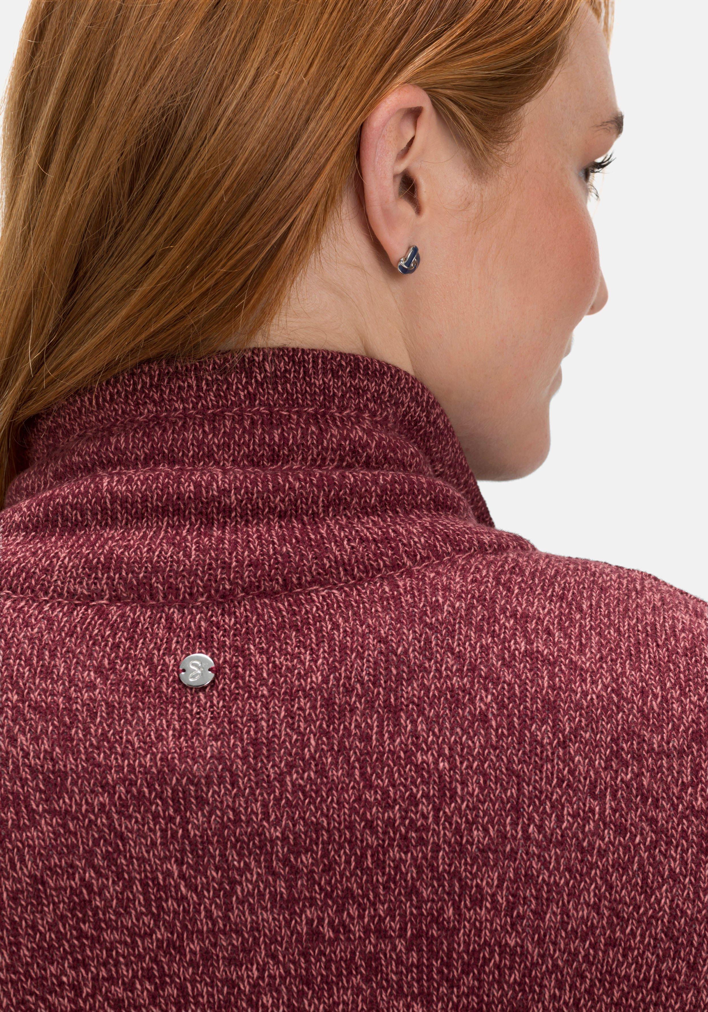 Strickjacke mit Stehkragen und Reißverschluss
