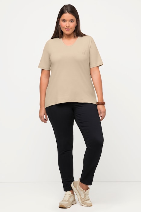 T-Shirt, PURE, V-Ausschnitt, Halbarm, Biobaumwolle
