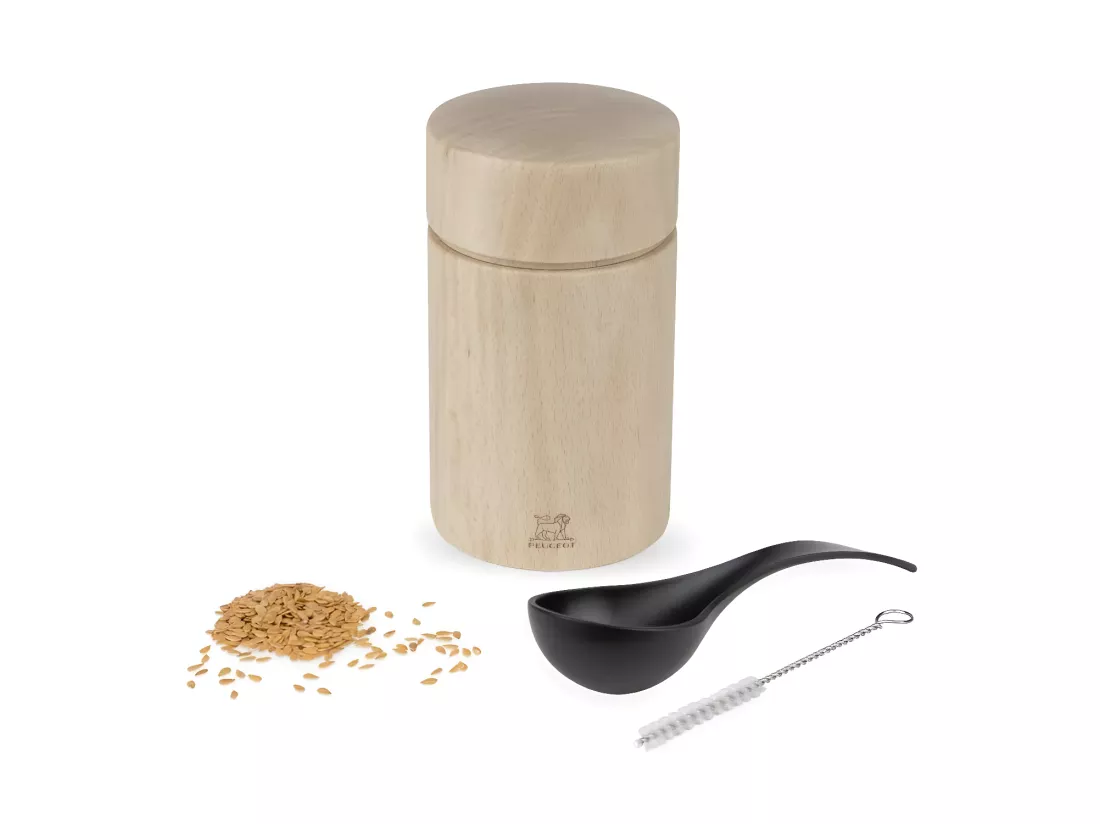 Moulin à graines de lin en bois naturel 11 cm Naka