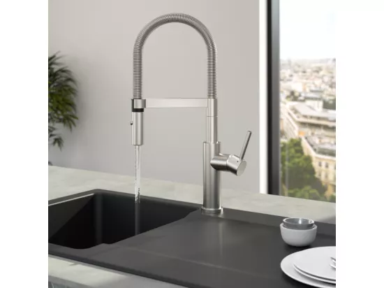 Robinet cuisine VILLEROY ET BOCH Steel expert 2.0 acier massif