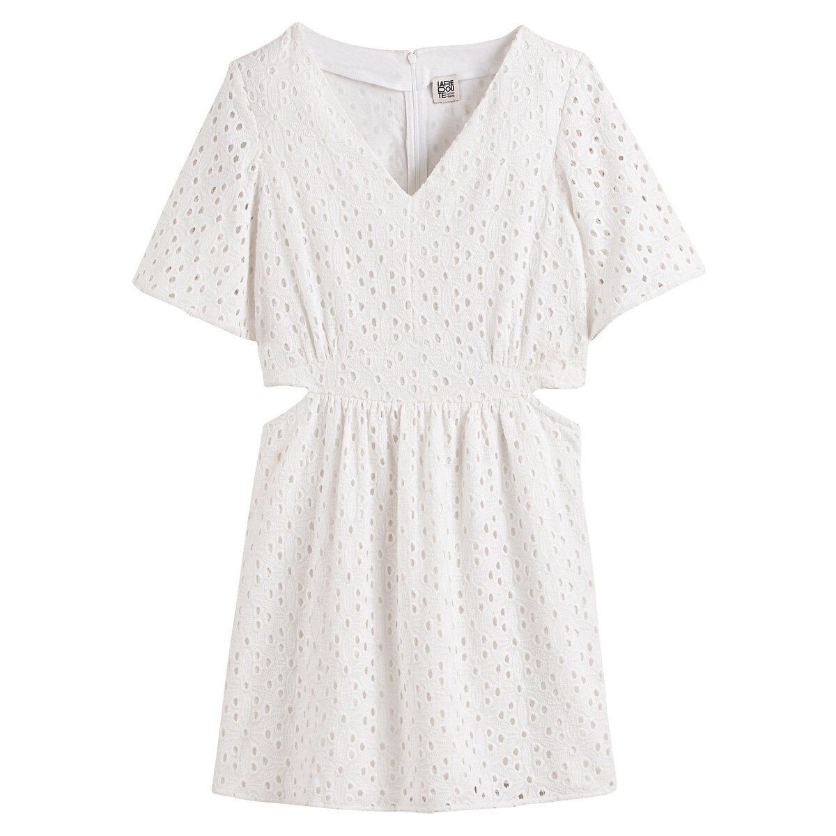 COLEÇÃO LA REDOUTE<br>Vestido curto em renda inglesa
