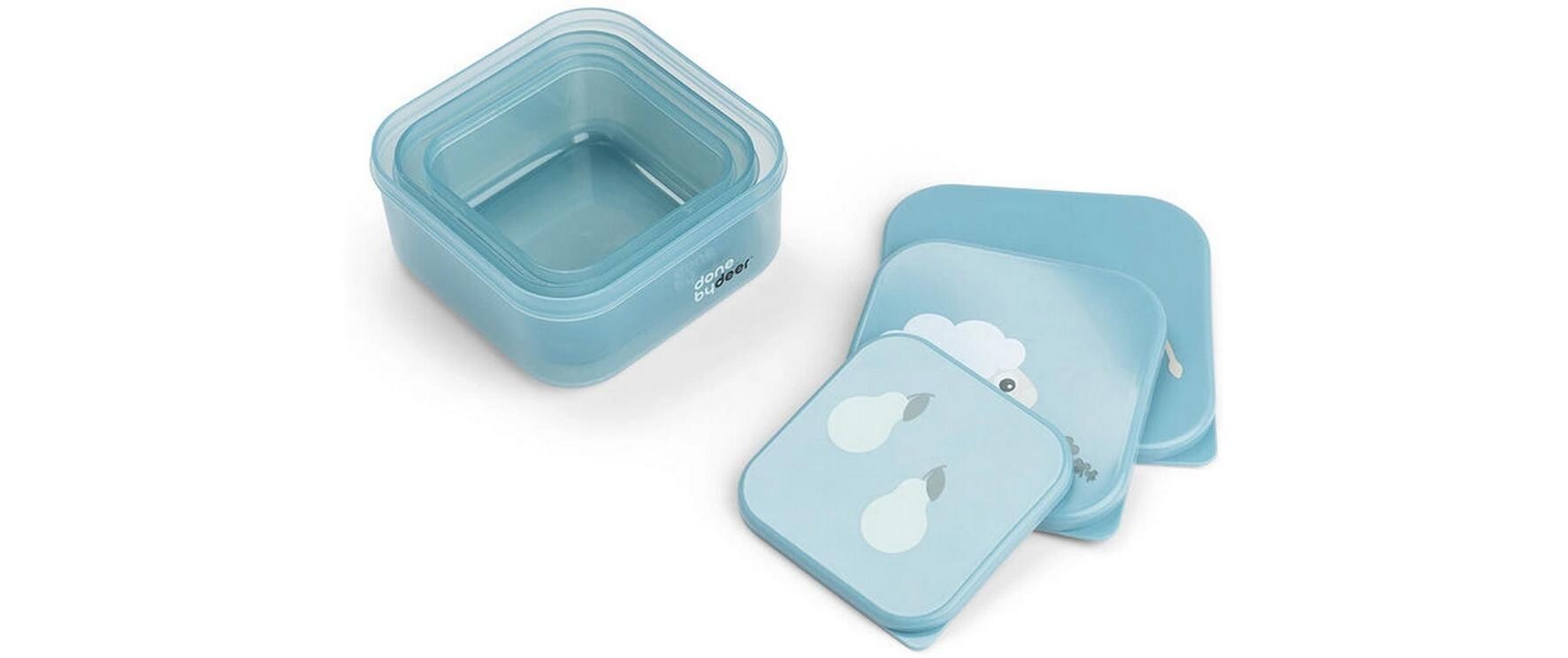 Snackbox 3er Set Tiny Farm BlauDrei Snackboxen in unterschiedlichen Grössen
