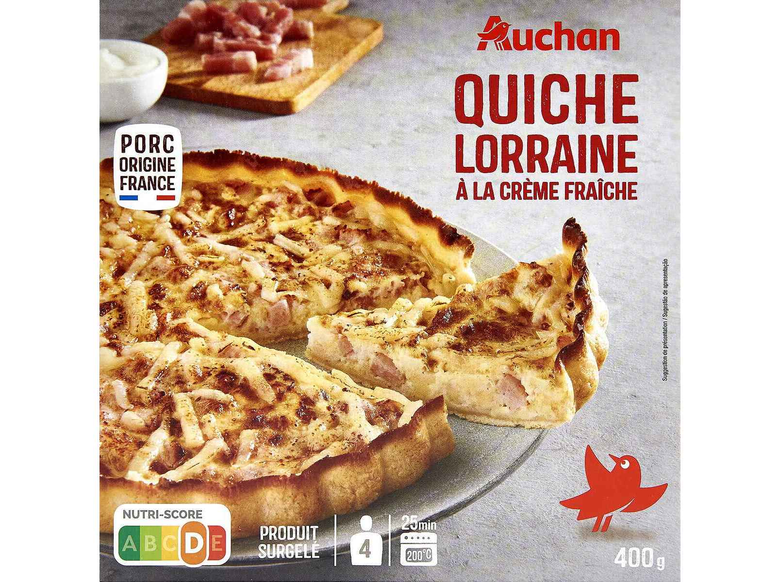 QUICHE AUCHAN LORRAINE C/ NATAS MAGRAS 400G