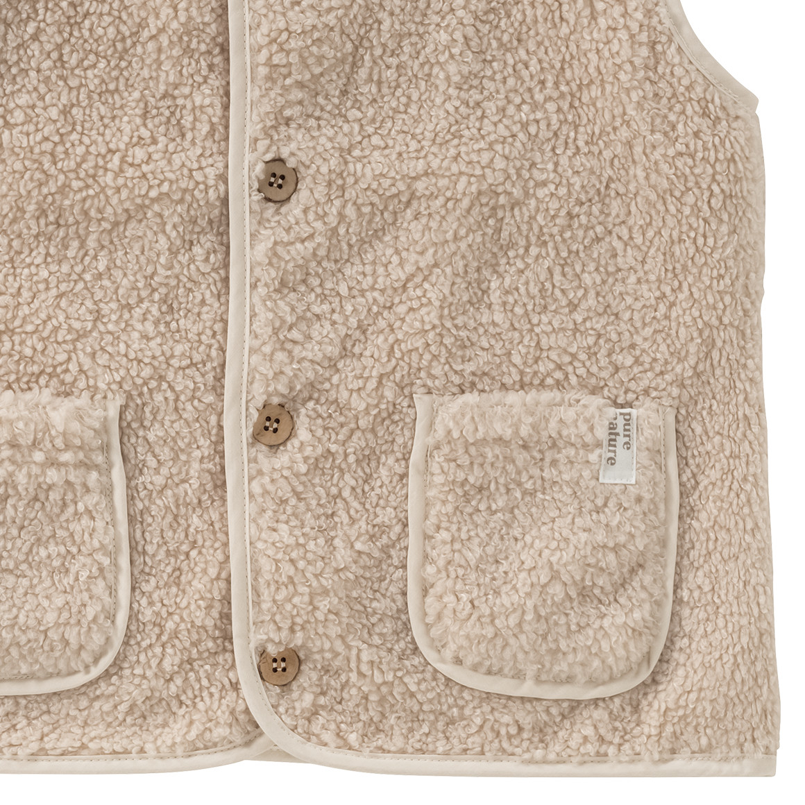 Topolino Pure Collection Kinder Teddyweste mit 2 Taschen beige