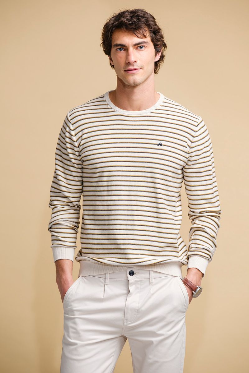 CAMISOLA DE MALHA ÀS RISCAS