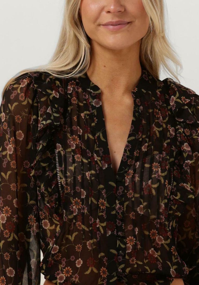 GUESS zwarte guess blouse ls dionne tie front top