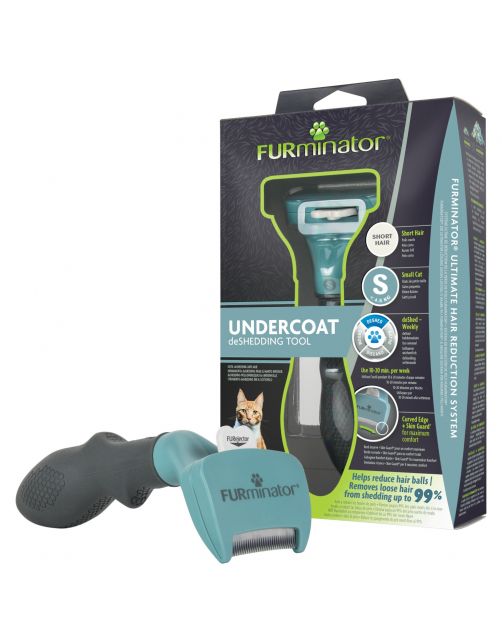 Furminator Cat Undercoat Tool - Short Hair - Kattenvachtkam - Turquoise Small