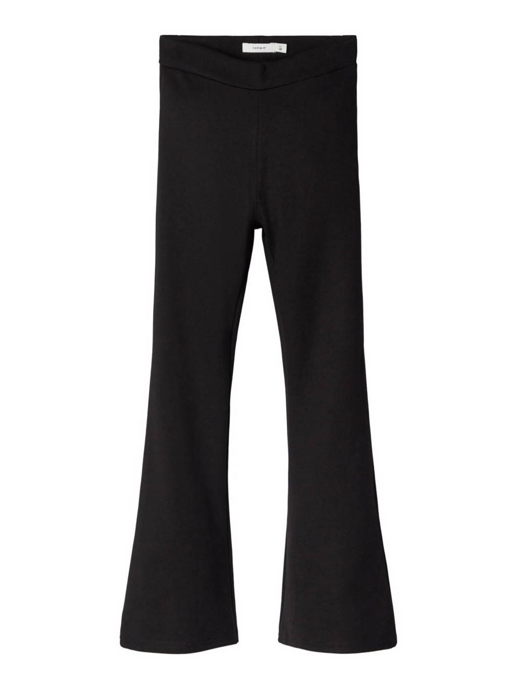 NAME IT high waist flared broek NKFFRIKKALI zwart