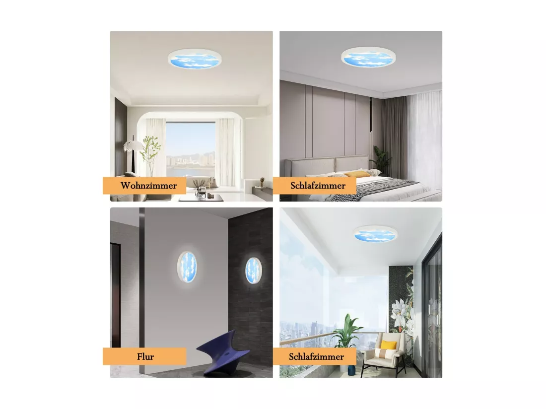 NETTLIFE Plafonnier LED IP44 blanc neutre 23cm 23W bain 4000 K chambre d'enfant éclairage de bain couloir ronde lampe de salle de bain cuisine