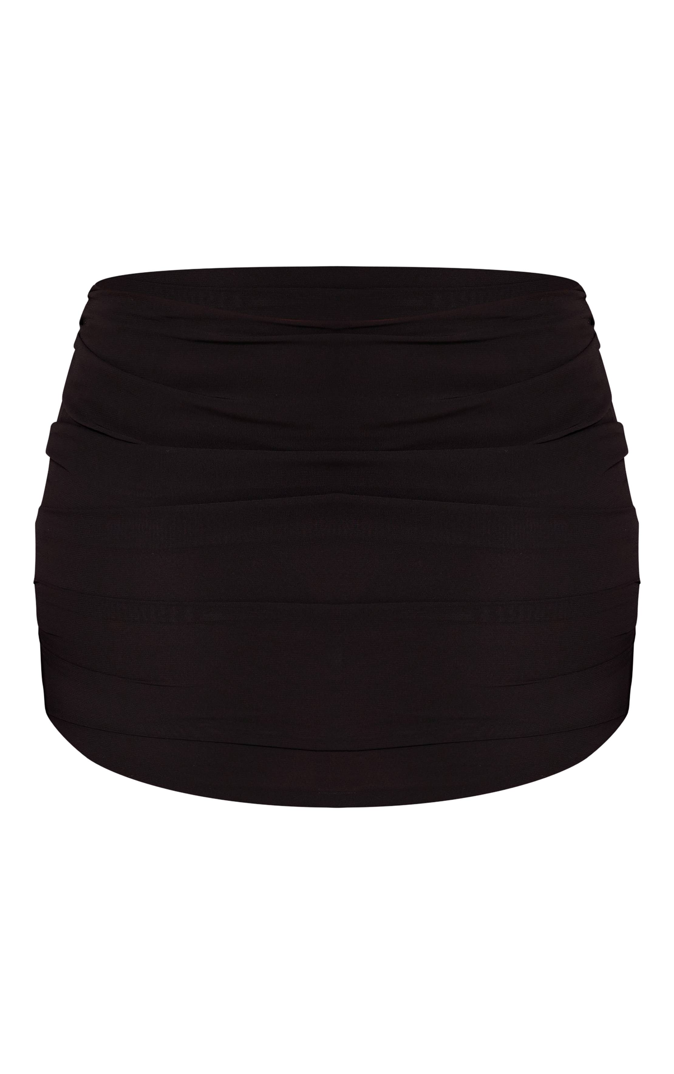 Noir Ensemble Jupe Mini Froncée En Mousseline