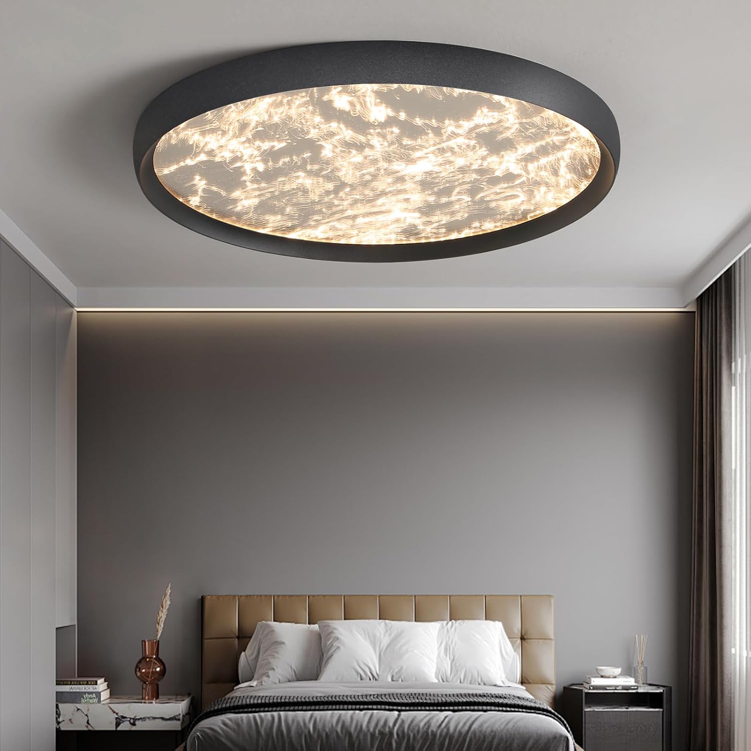 50cm LED Deckenleuchte Flach Dimmbar mit Wolken-Design – Kreative Runde Einbauleuchte, 3000K-6000K, 40W – Moderne Küchenlampe, Wohnzimmerlampe, Badlampe, Flurbeleuchtung, Büro
