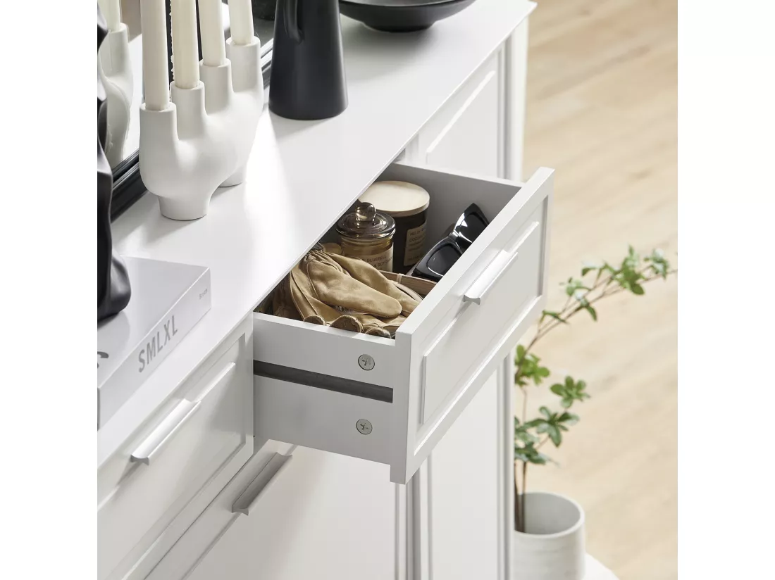 Armoire à Chaussures, Meuble d'entrée, Meuble de Rangement, Commode à Chaussures, FSR104-W