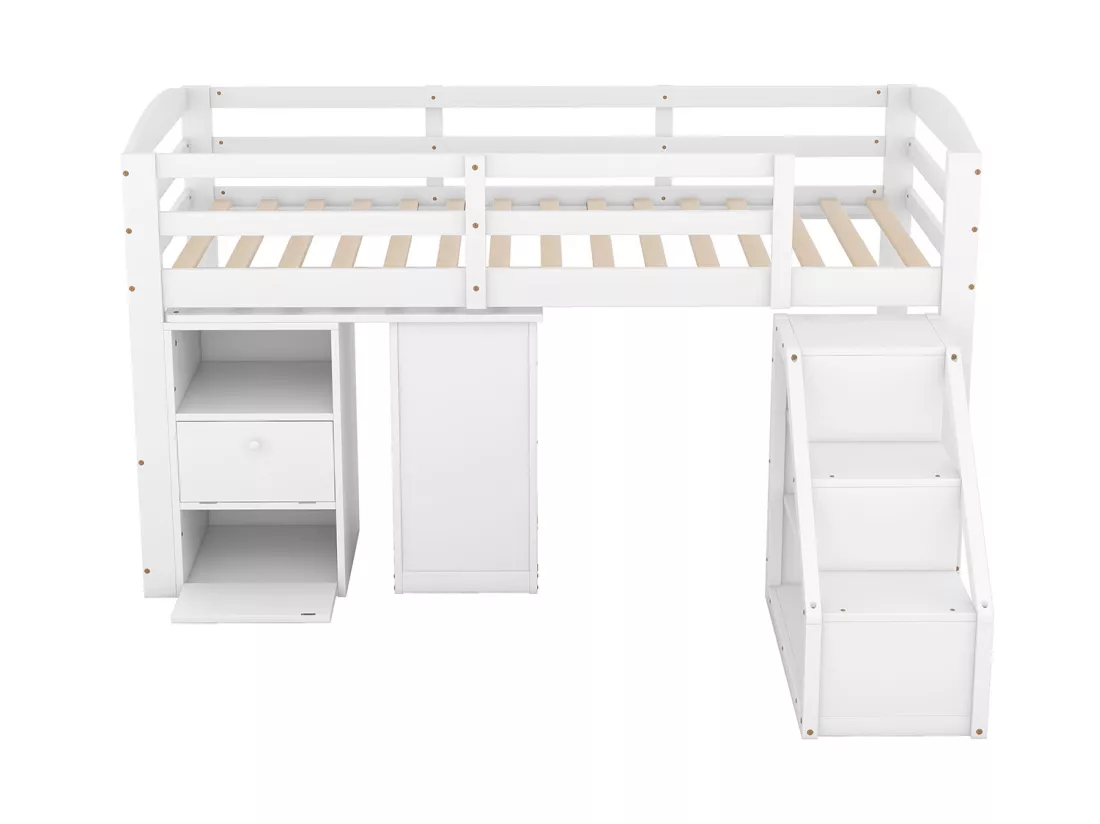 Lit gigogne cabane - 2 x 90 x 190 cm - Beige- Sweiko