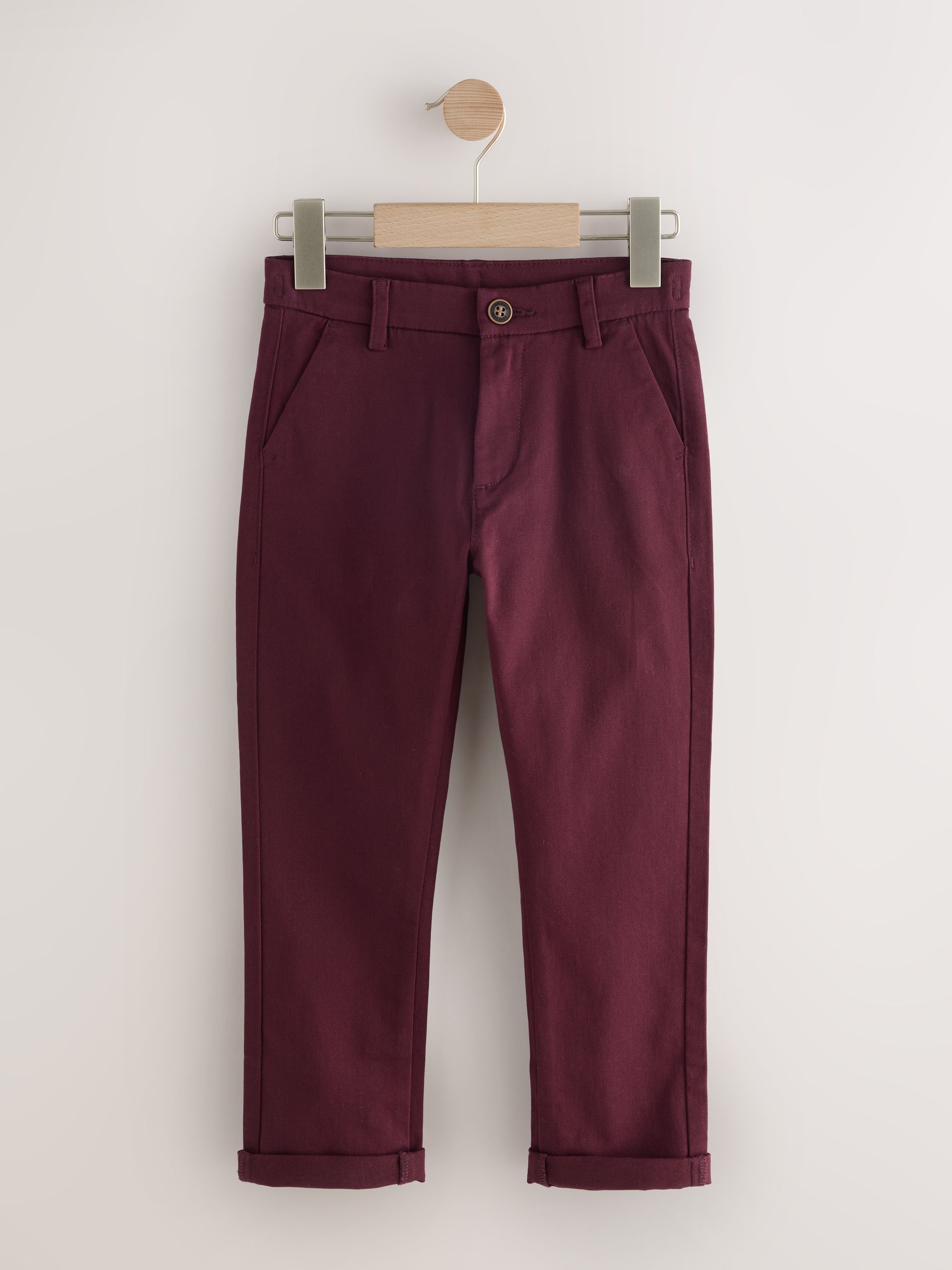 Bordeauxrood - Stretchy chino's (3-17jr)
