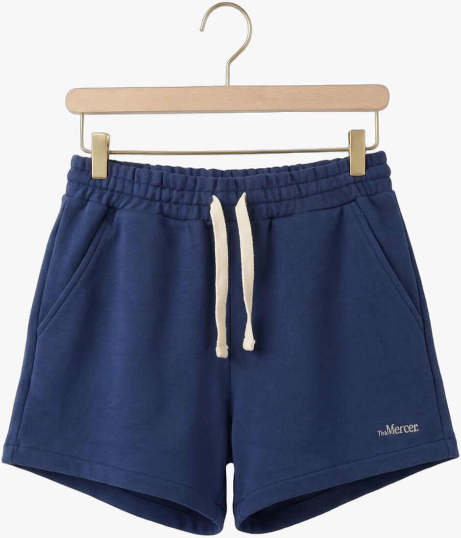 donkerblauwe mercer amsterdam korte broek the mercer sweat short w