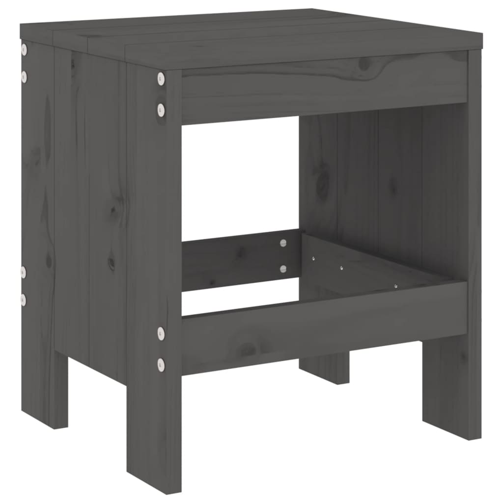 Ensemble à dîner de jardin 13 pcs gris bois de pin massif