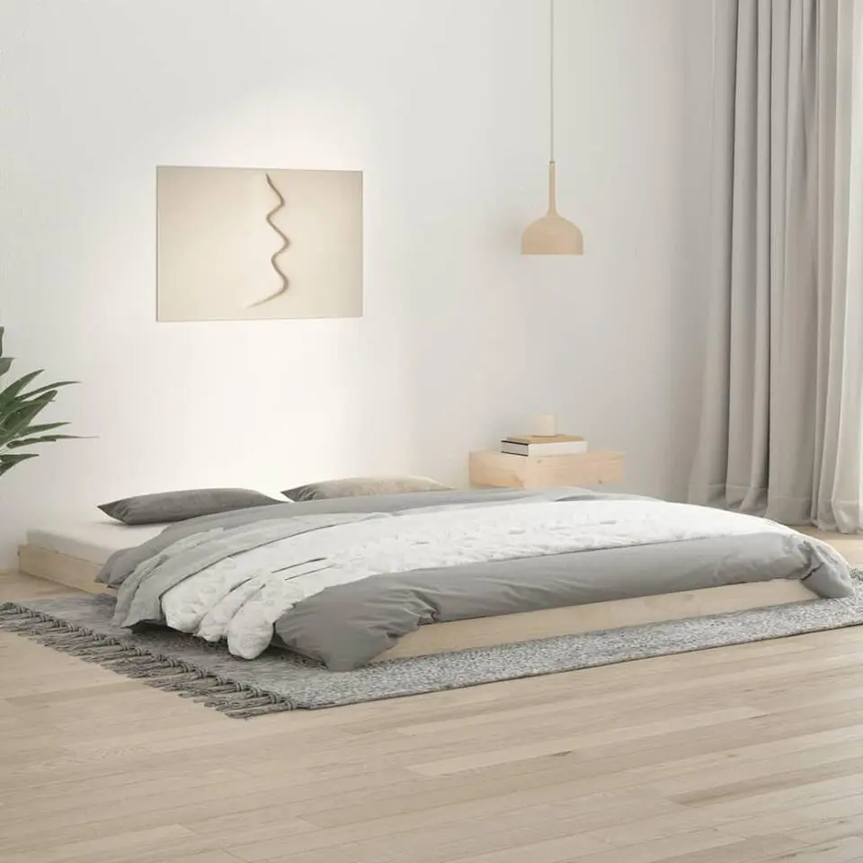 vidaXL - Bed frame pallet - Naturel - Massief grenenhout - 180x200 cm