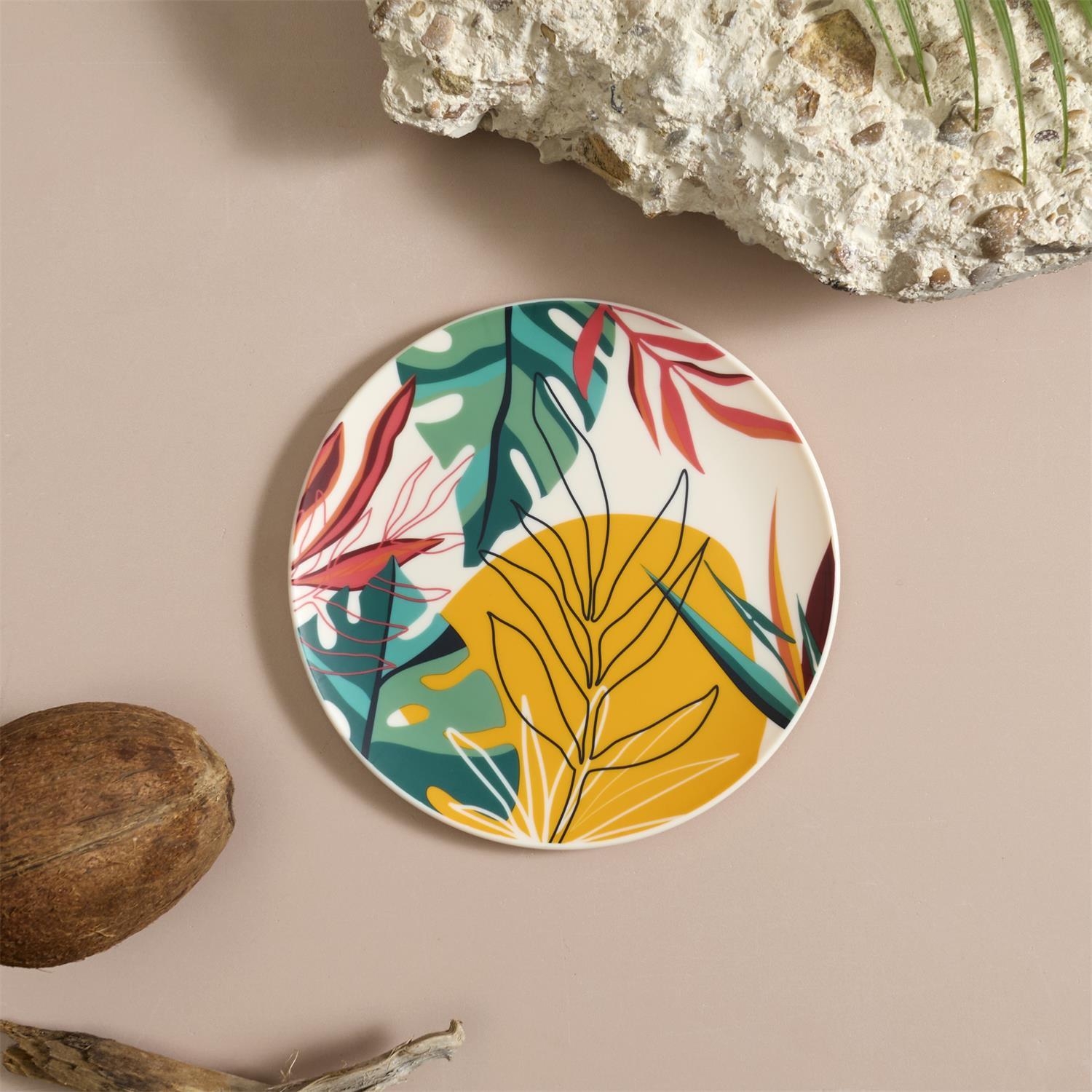 ASSIETTE PLASTIQUE PARADIS EXOTIQUE D.20CM