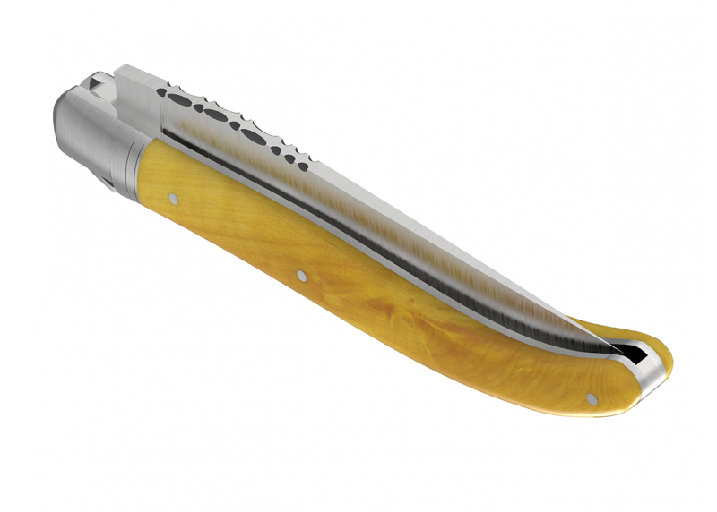 Couteau Laguiole avec un manche en buis et 1 mitre en acier inoxydable