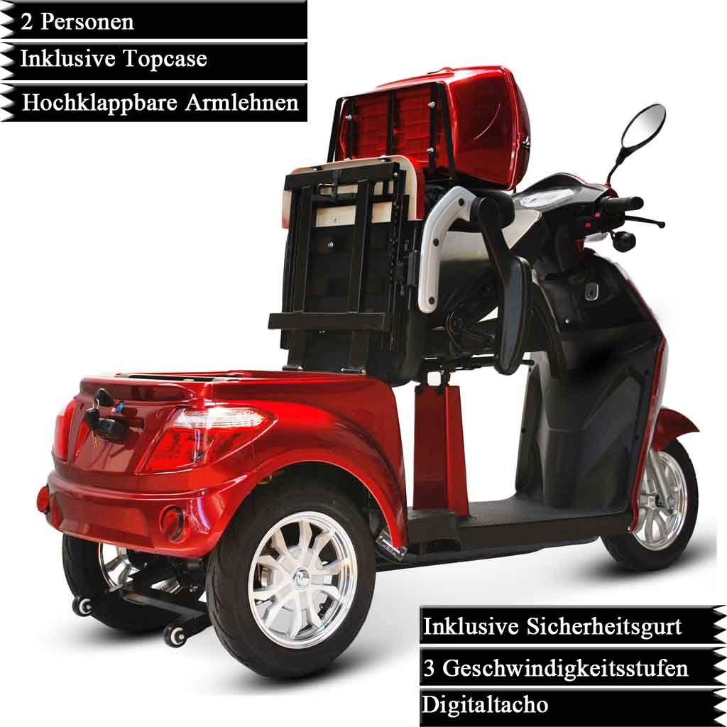 ECO ENGEL 503, Dreirad Roller Senioremobil 25 km/h, Rot