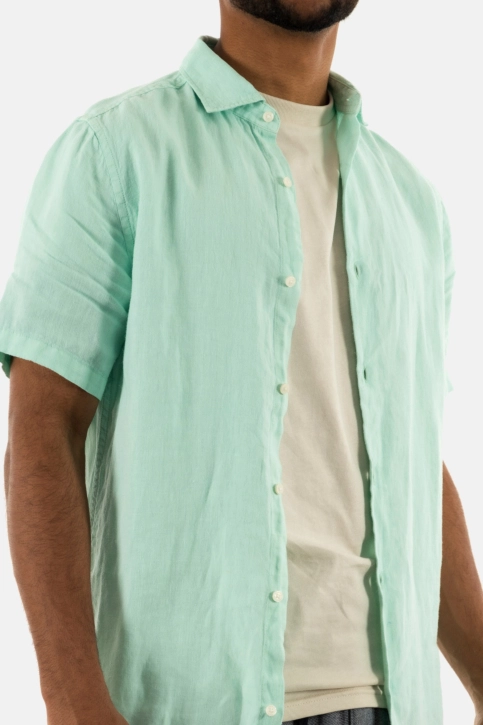 Chemise manches courtes superdry studios casual linen 2md spearmint light green