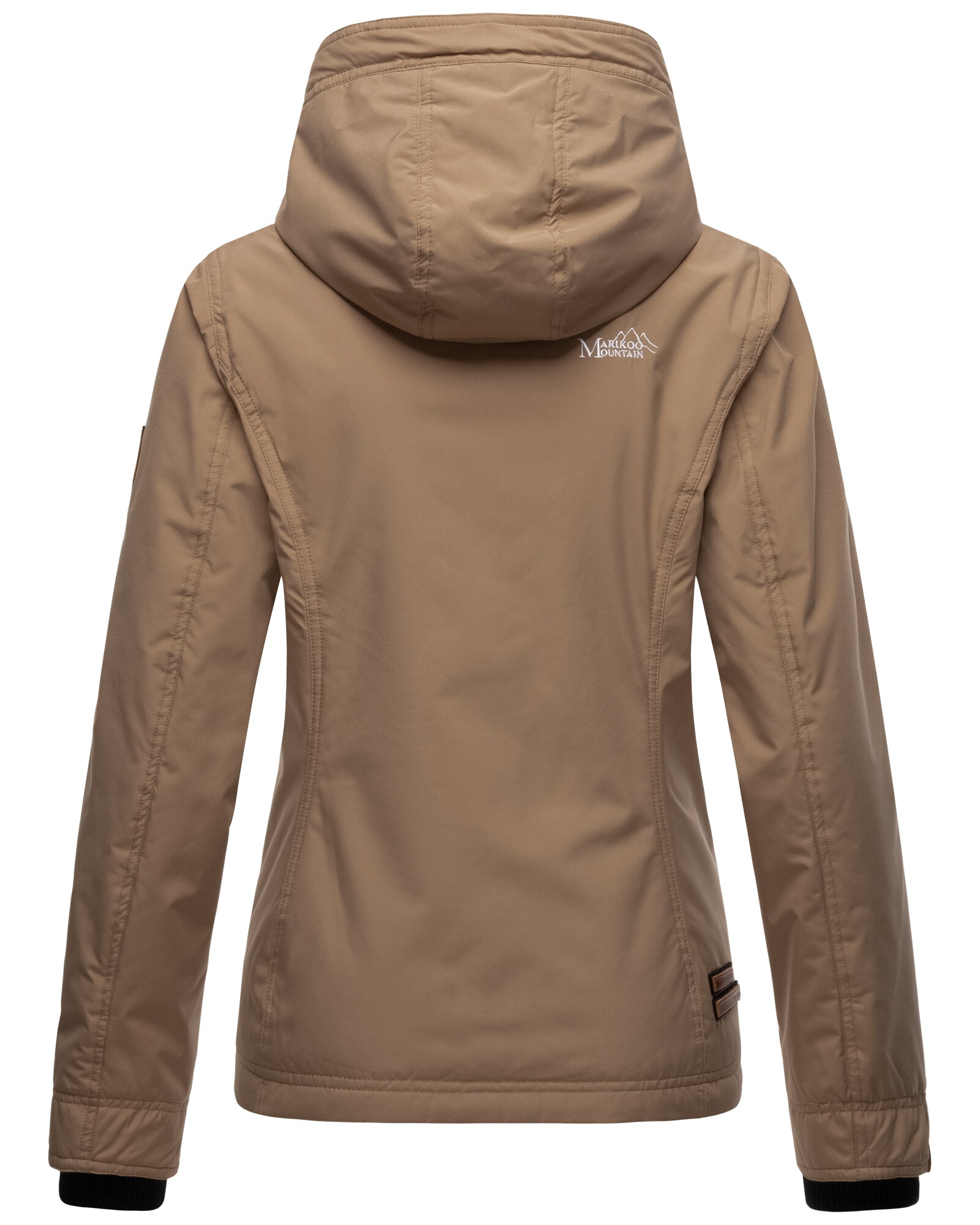 MARIKOO Damen Sportliche Outdoorjacke Übergangs Regenjacke mit Kapuze Brombeere