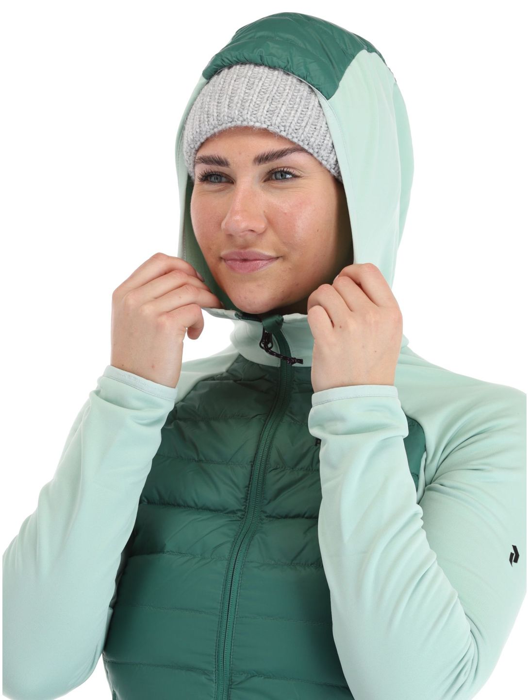 W Down Hybrid Hood vest dames