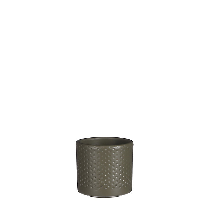 Pot rond céramique Era vert relief ø7 x h.7 cm