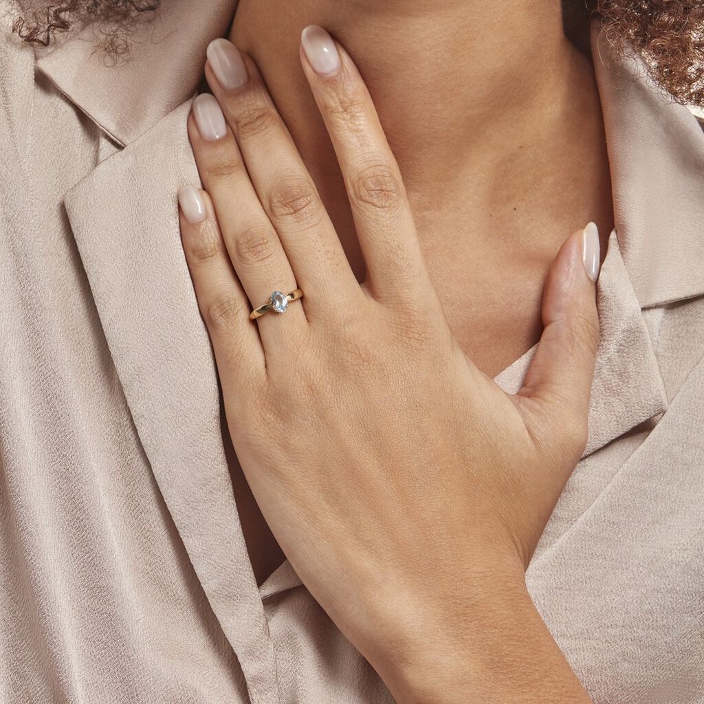 Bague Solitaire Arzula Or Jaune Topaze