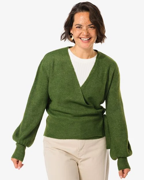 gilet cache-coeur femme Lana vert foncé