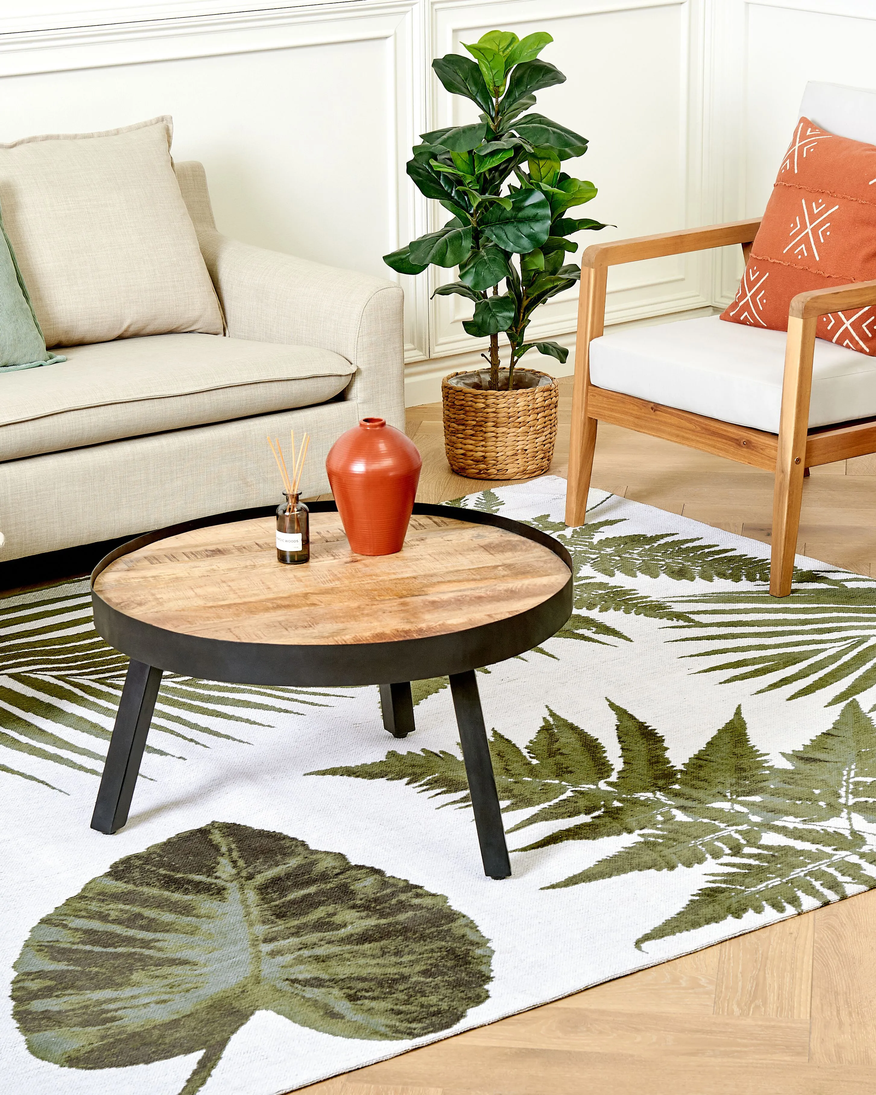 Vloerkleed BARZAH Groen 200 x 300 cm Katoen