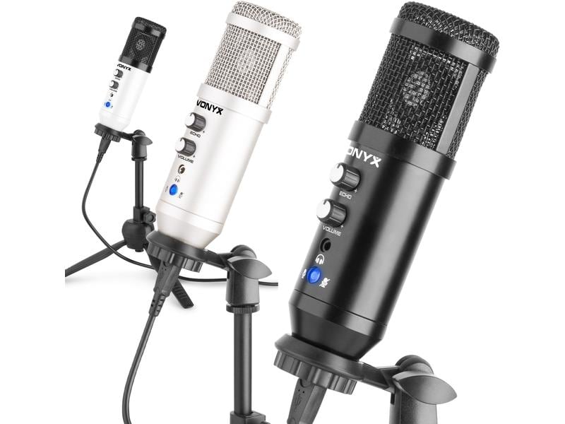 Vonyx Kondensatormikrofon CM320B USB-Mikrofon mit Tischstativ