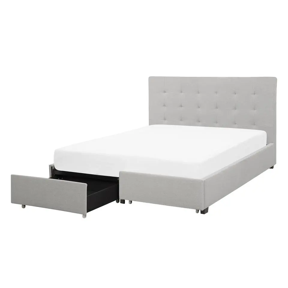 ROCHELLE - Bed opbergruimte - Lichtgrijs - 140 x 200 cm - Polyester