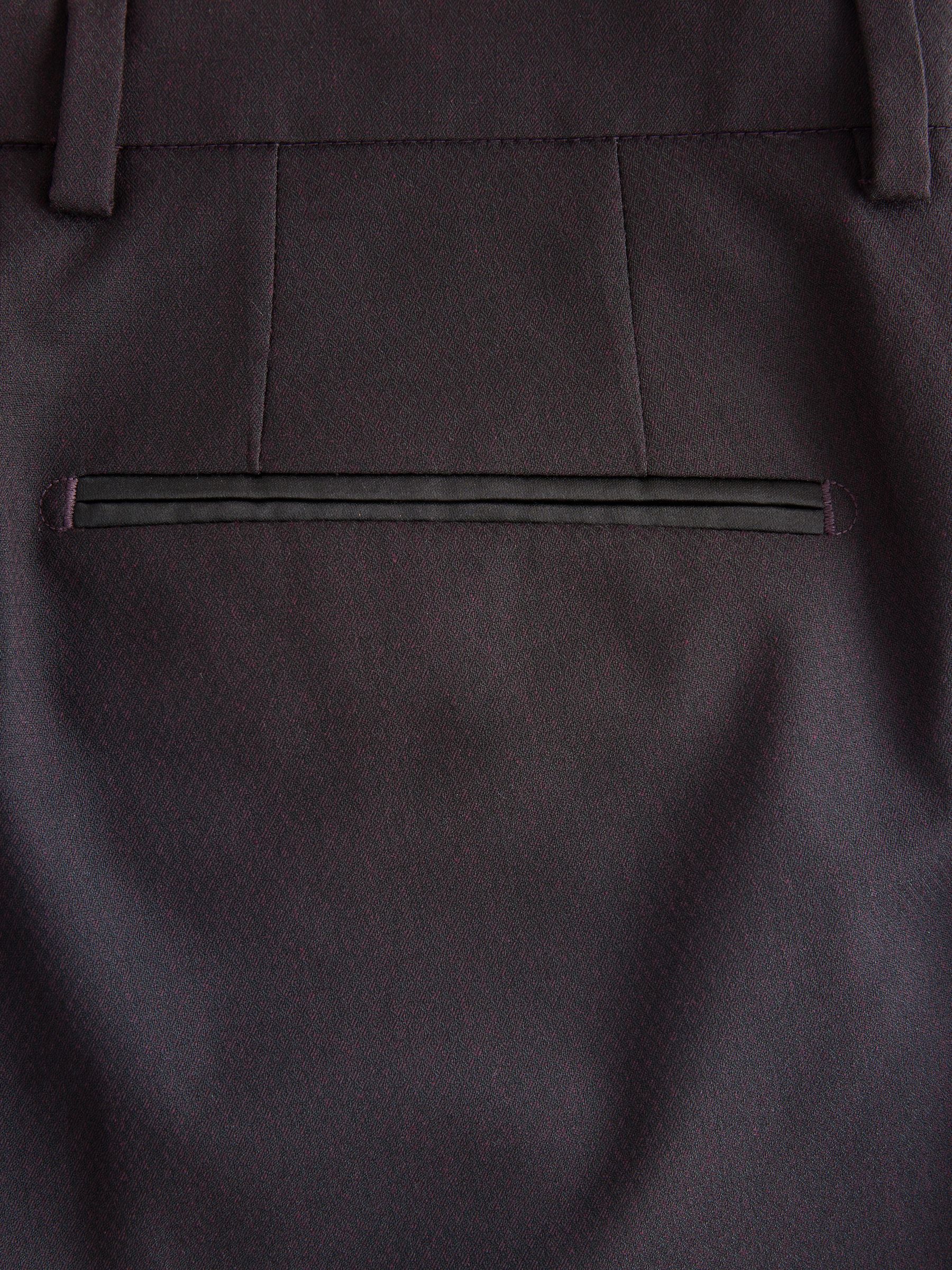 Bordeauxrood - Tailored fit - Pantalon in smokingstijl