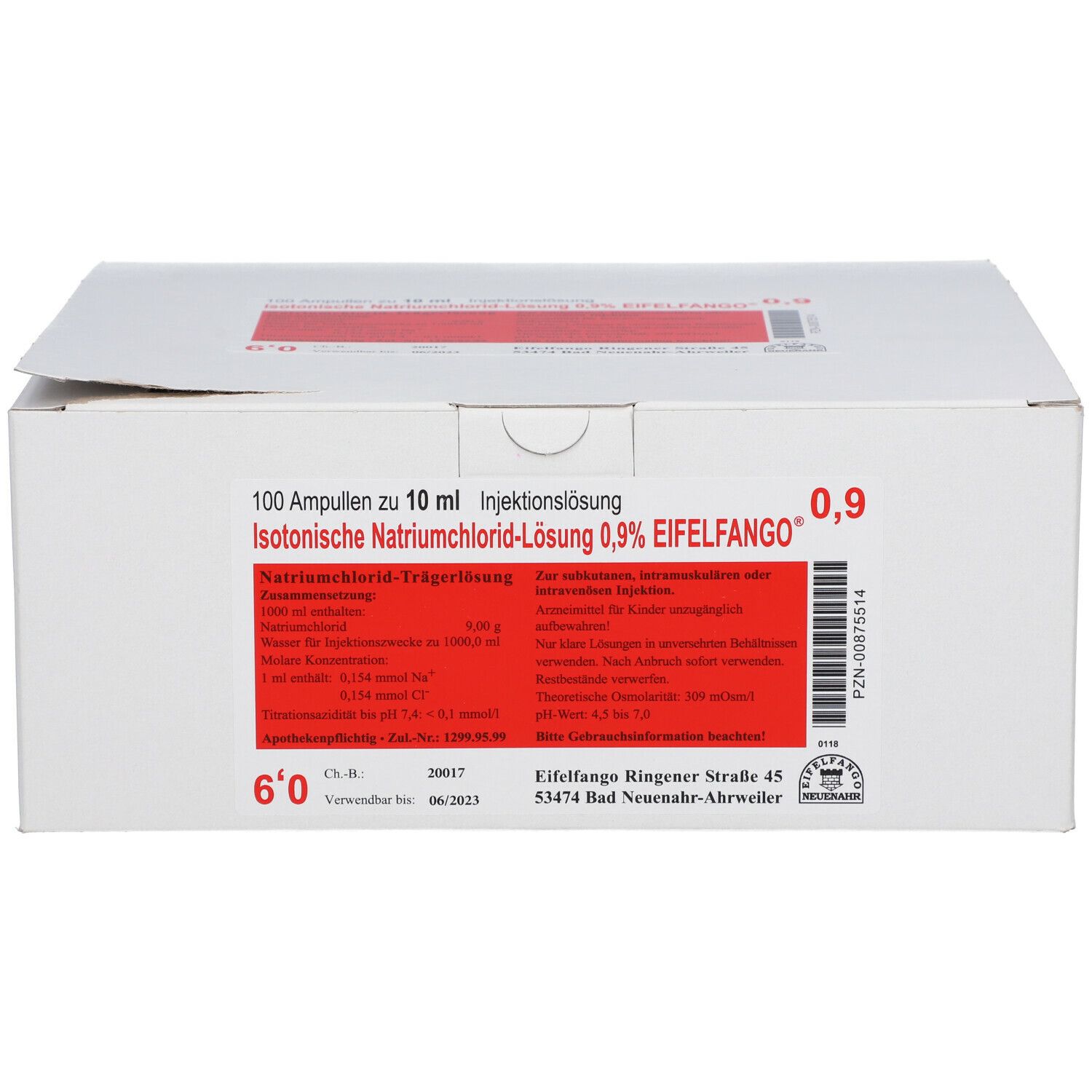 Isotonische NaCl 0,9% Eifelfango Amp.