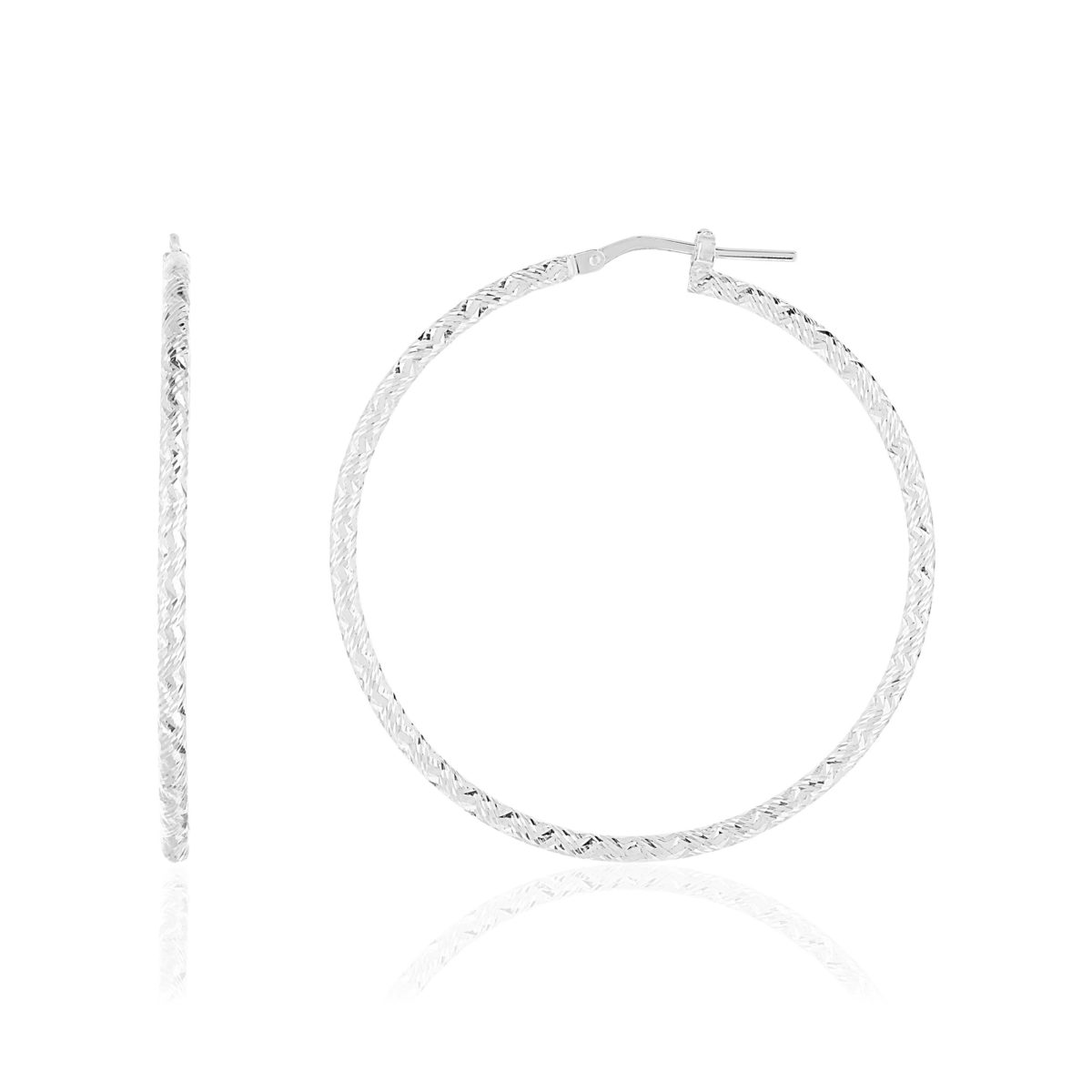 Créoles argent 925 ciselées 42 mm