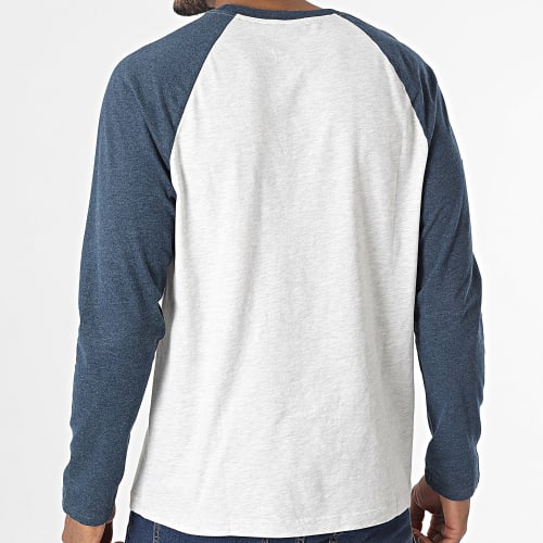 Tee Shirt Manches Longues Athletic Vintage Logo M6010783A Gris Chiné Bleu Marine Chiné