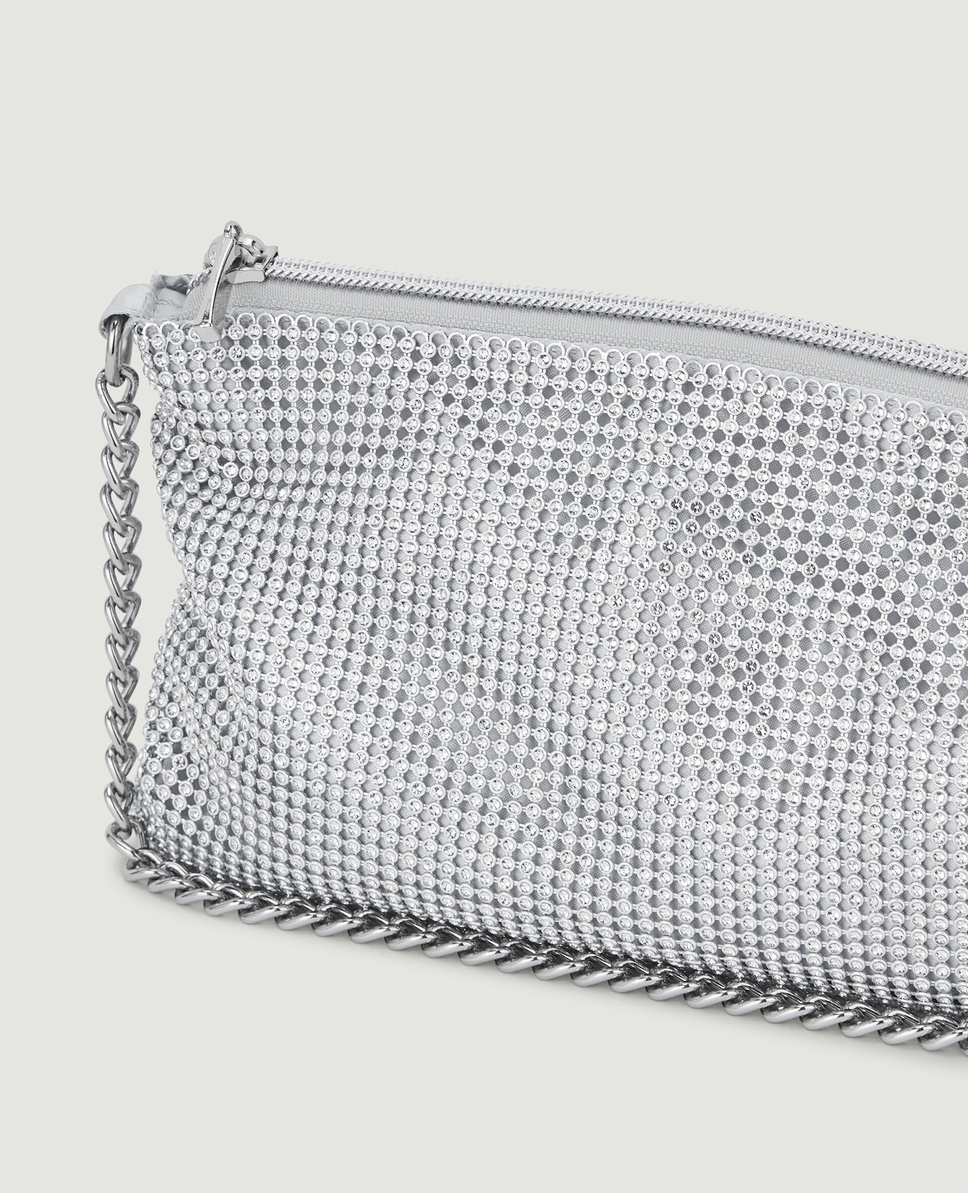 Sac porté épaule en strass - Argenté