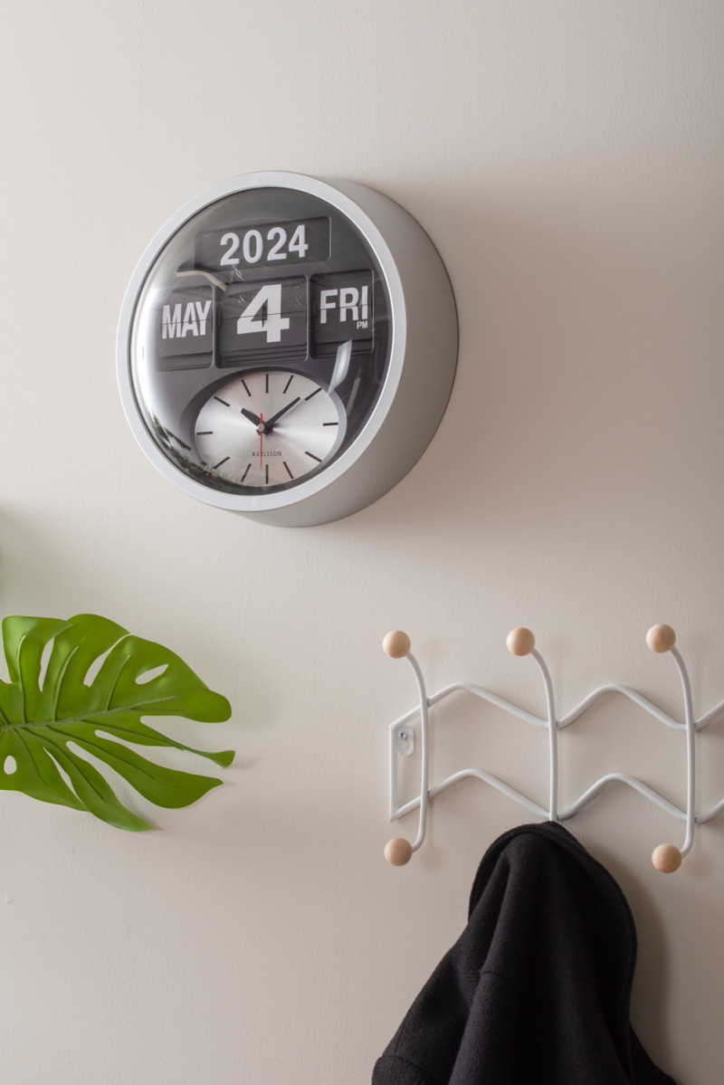 Wall Clock Round Flip KA6030BK Black