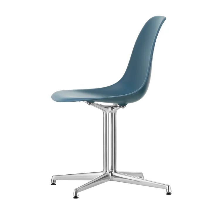 Vitra - Eames Plastic Side Chair DSL RE, poliert / meerblau (Filzgleiter basic dark)