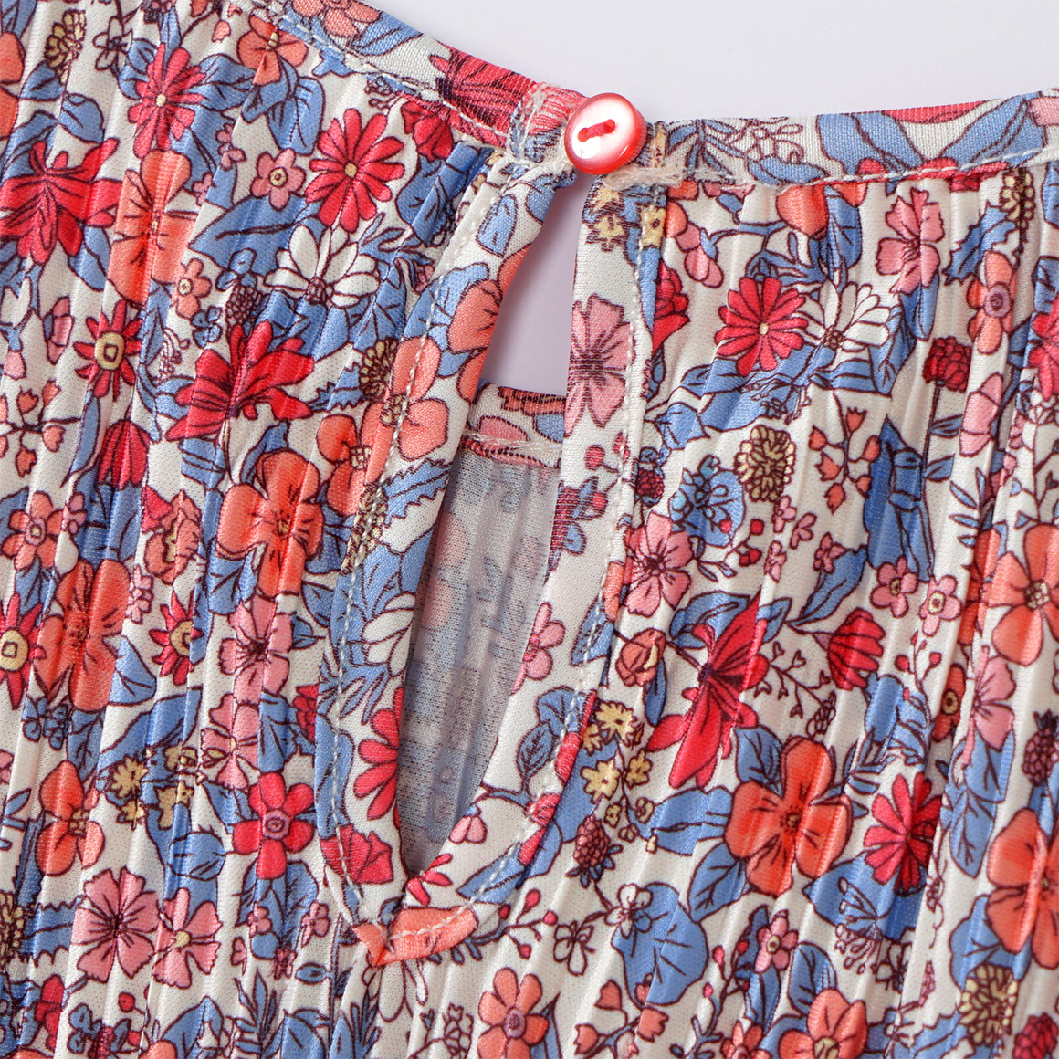 Topolino Mädchen Bluse mit Plissee-Struktur creme / rot / blau