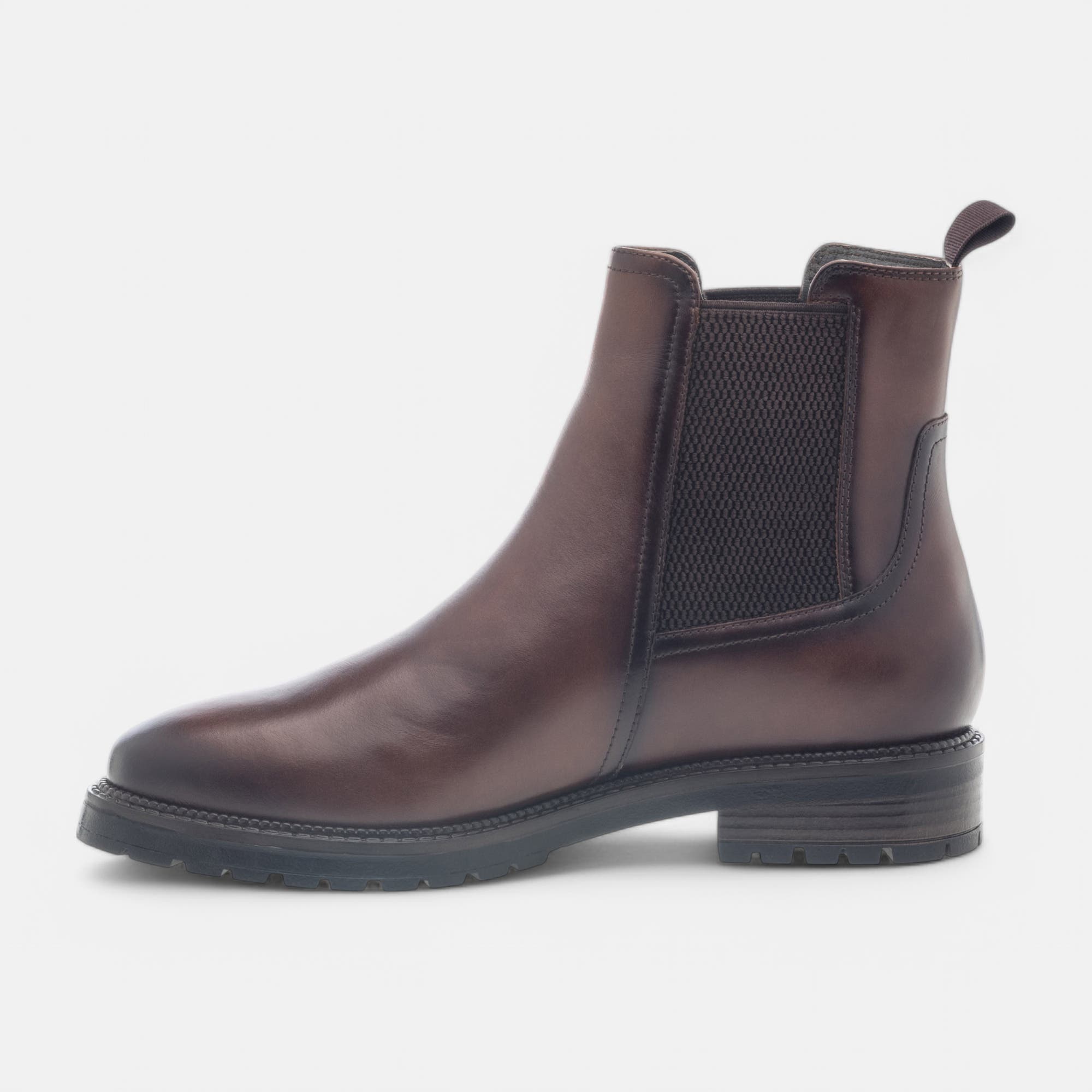 Boots chelsea Femme en cuir cognac