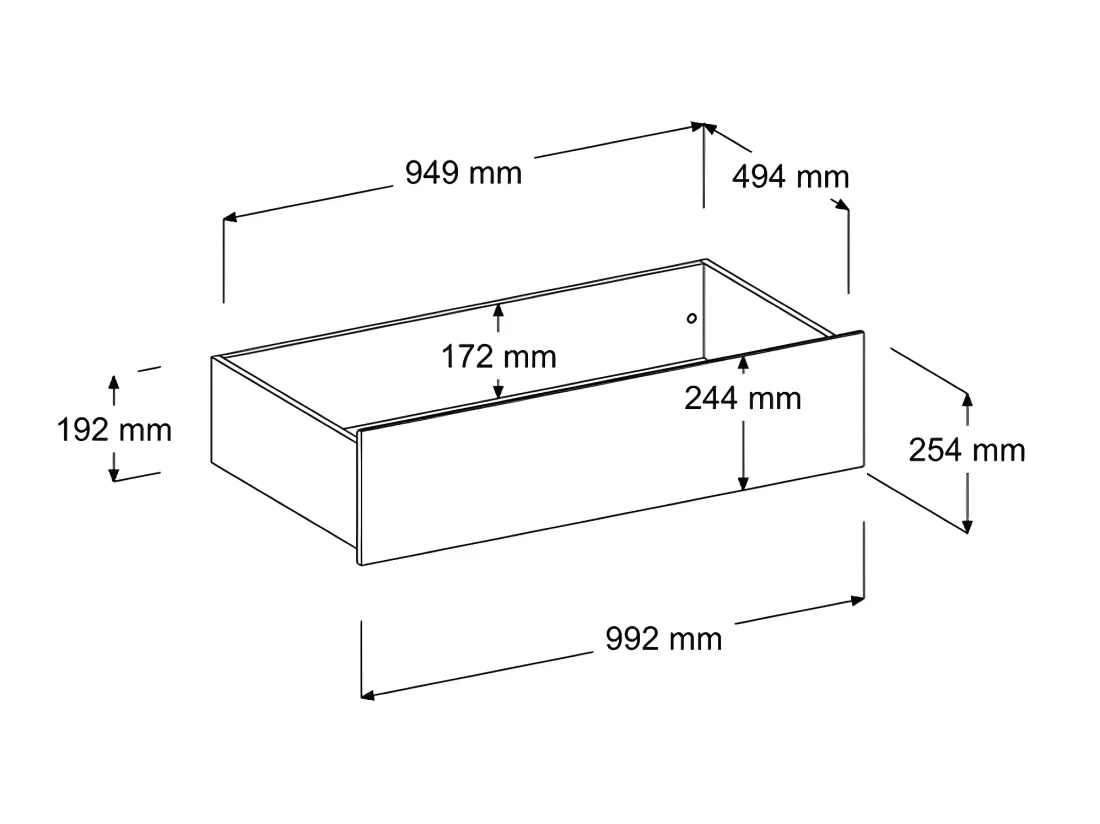 Lit 90 x 190/200 cm avec rangements - Blanc et naturel + Sommier - PAULETTE