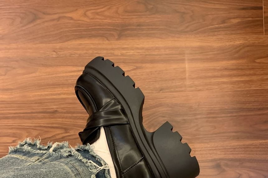 DURAC - Kunstleren loafers met plateauzool