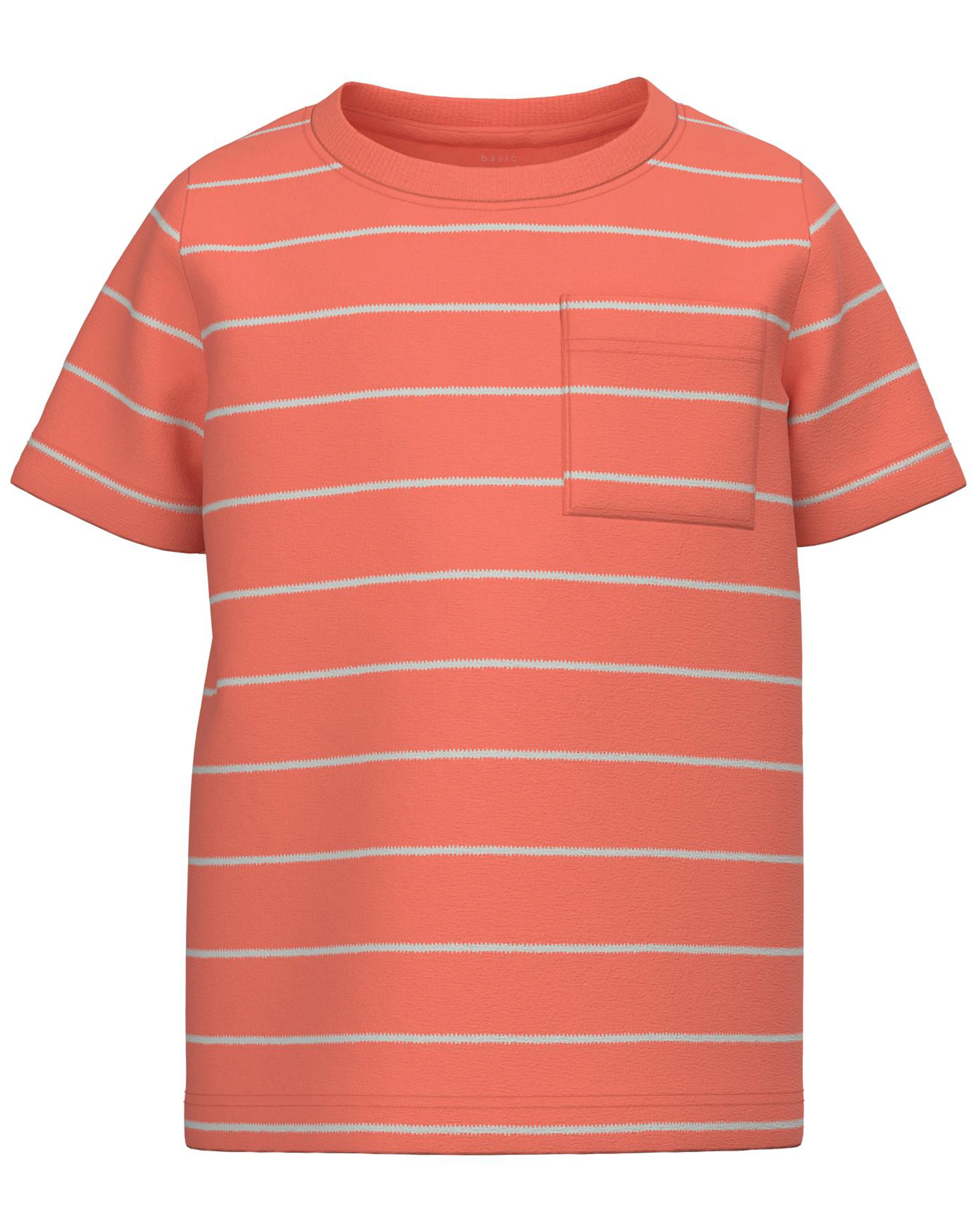 T-Shirt NMMVES gestreift in coral