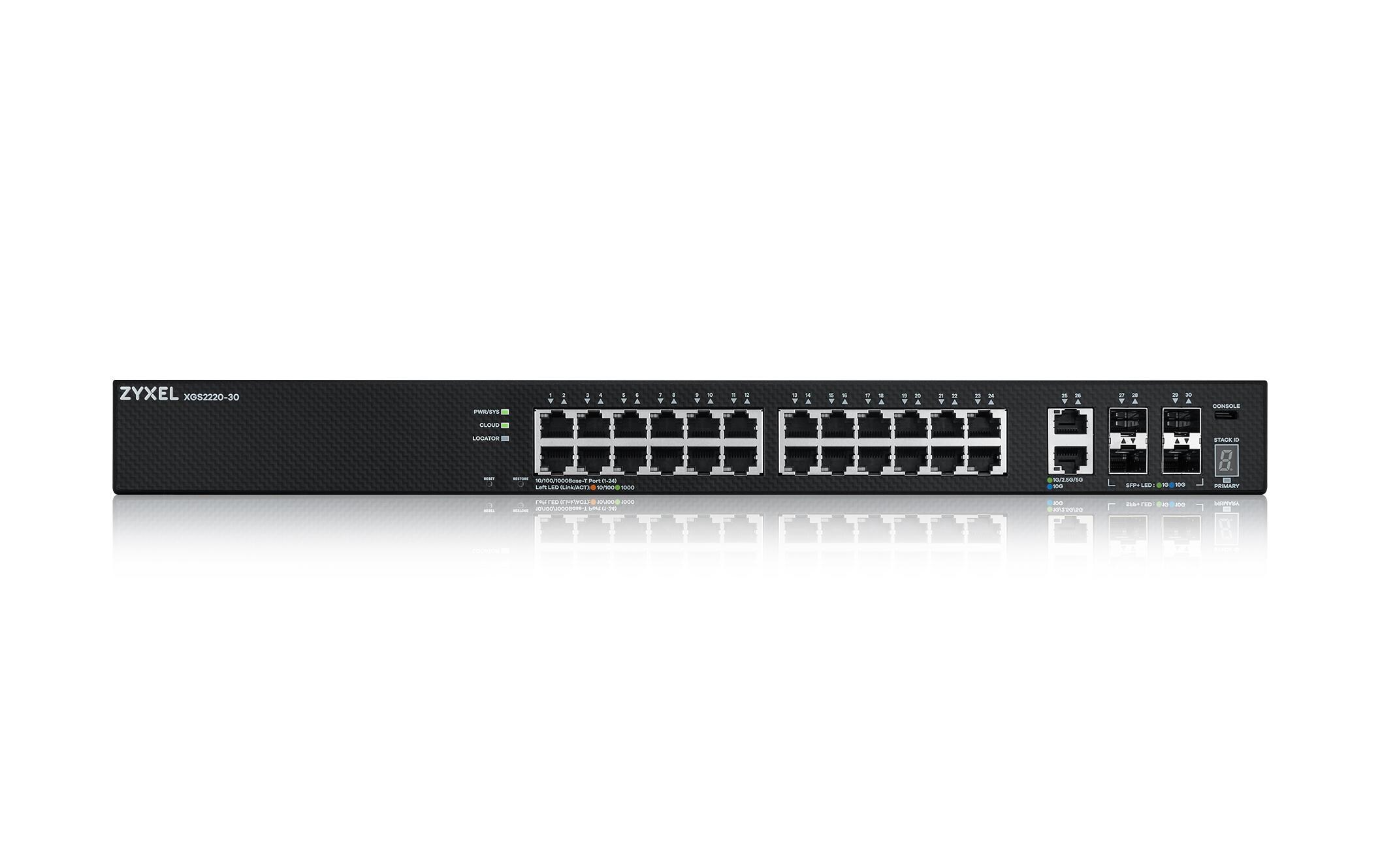 Switch XGS2220-30 30 Port<br>24-Port GbE L3 Access Switch mit 6 10G Uplink