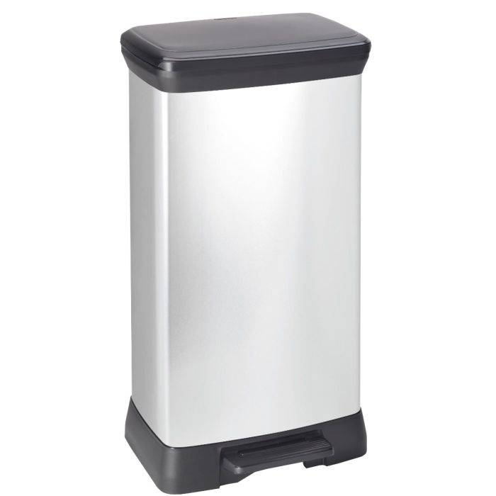Curver Rechthoekige pedaalemmer Decobin 50 Liter Zilver (VB162005)