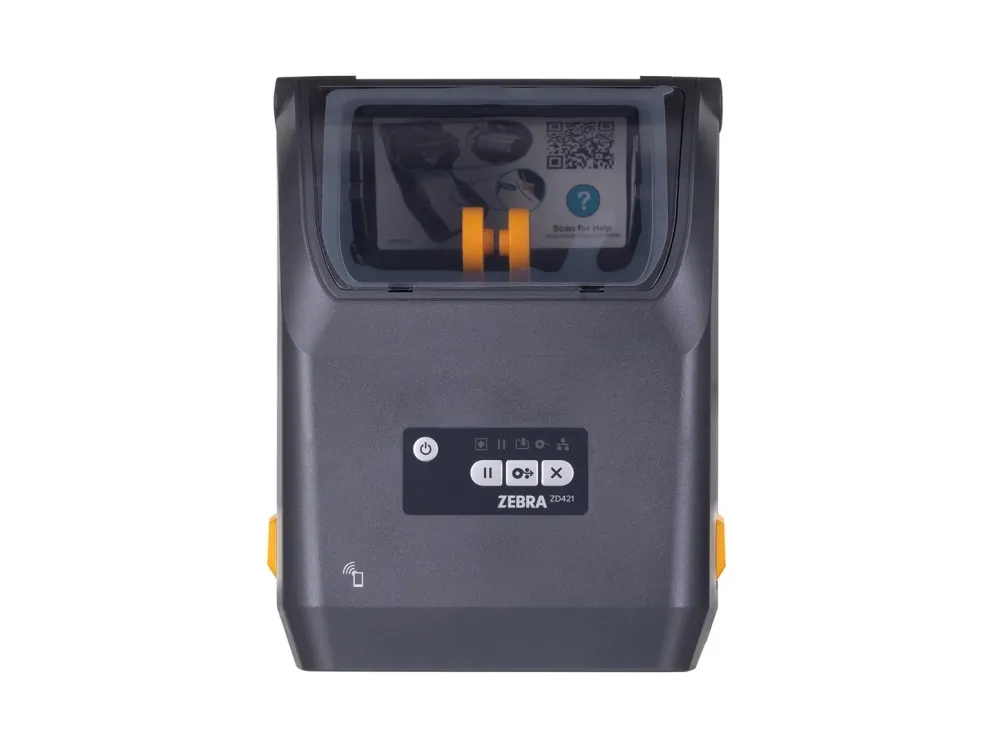 Zebra ZD421t - Etiketprinter - termo transfer - Rulle (11,2 cm) - 300 dpi - op til 102 mm/sek. - USB 2.0, USB vært, LAN - grå