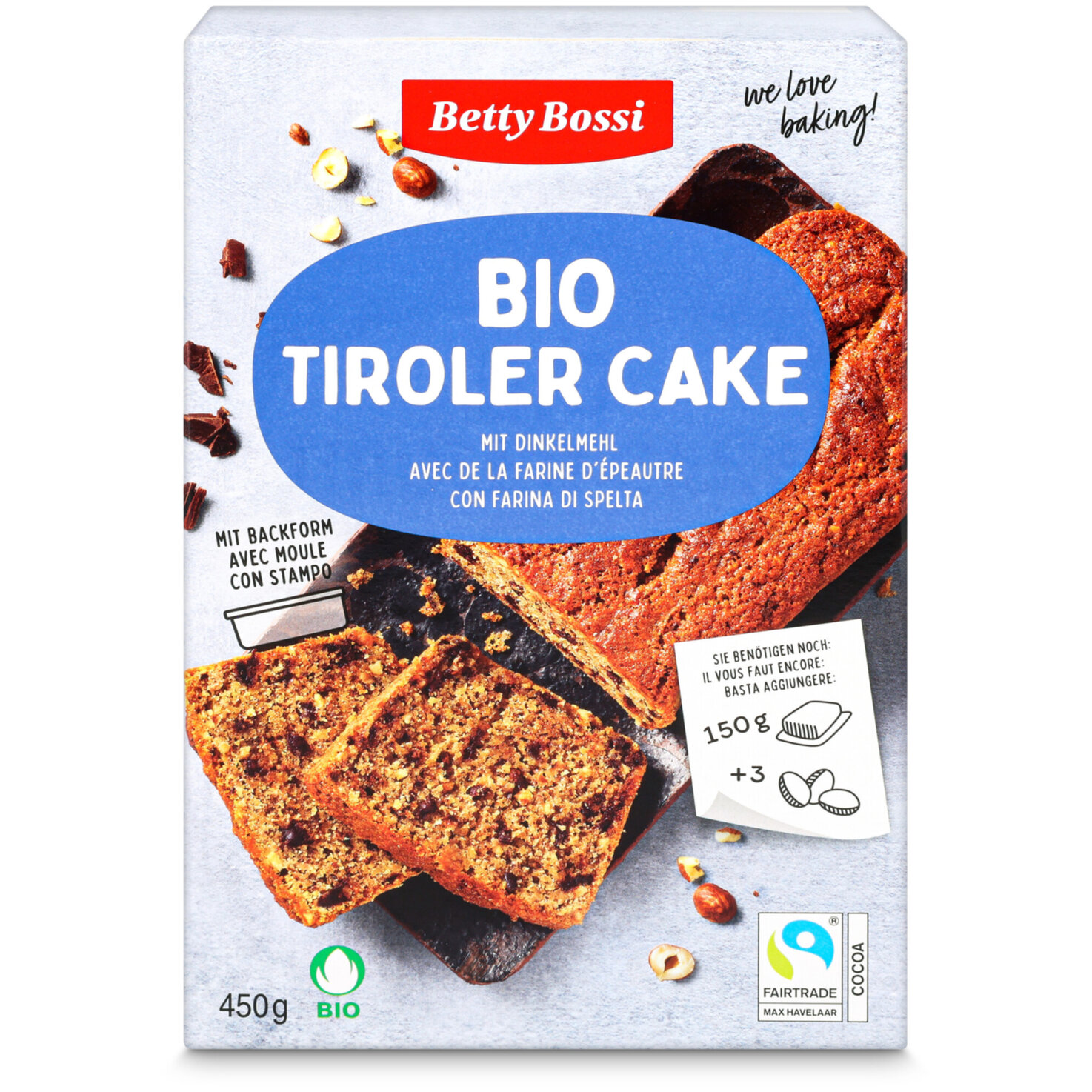 Betty Bossi Naturaplan Bio Fairtrade Backmischung Tiroler Cake