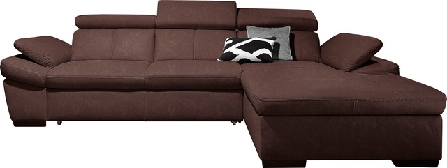 exxpo - sofa fashion Ecksofa »Salerno, Funktionssofa, Breite 280cm, hoher Sitzkomfort, L-Form« inkl. Kopf- und Armteilverstellung, wahlweise mit Bettfunktion